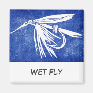 "Blue Wet Fly" Flyfishing Art Magnet