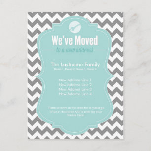 Blue We've Moved Change of Address Postcards