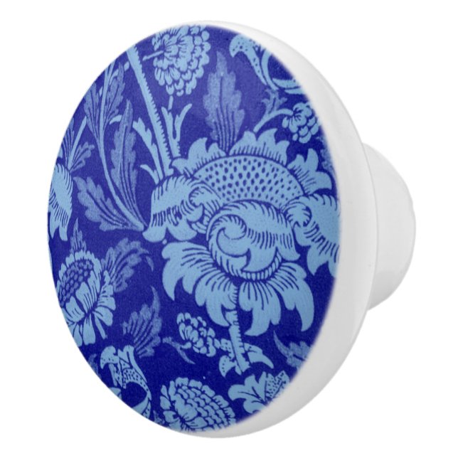 Blue Wey by William Morris Ceramic Knob (Right)