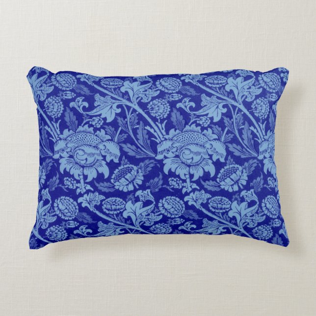 Blue Wey by William Morris Decorative Cushion (Front)