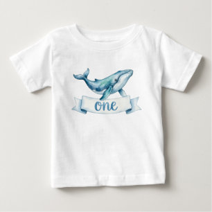 Blue Whale 1st Birthday Baby T-Shirt