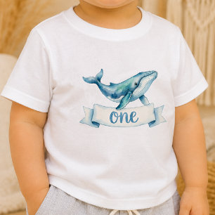 Blue Whale 1st Birthday Baby T-Shirt