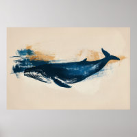 Blue Whale abstract drawing