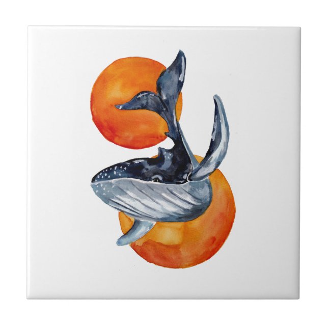 Blue Whale and Golden Balls Tile (Front)