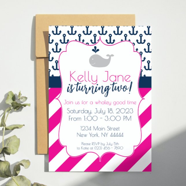 Blue Whale Birthday Invitation (Creator Uploaded)