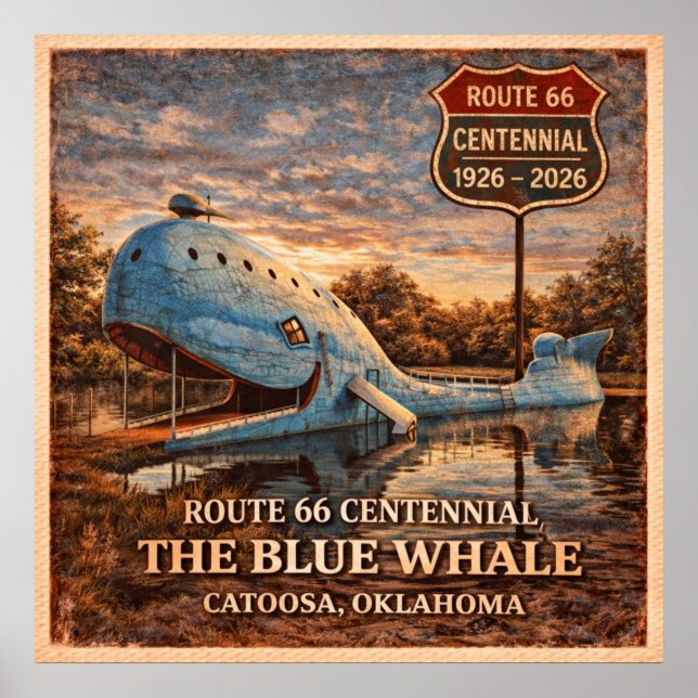 Blue Whale Catoosa Oklahoma Centennial Poster (Front)