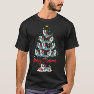 Blue Whale Christmas Tree Lights  Blue Whale Xmas T-Shirt