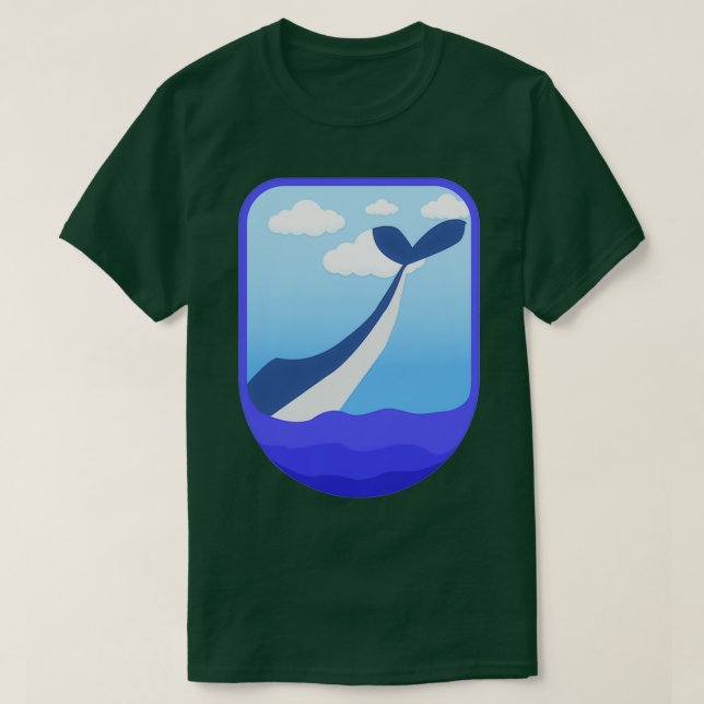 Blue whale design T-Shirt (Design Front)