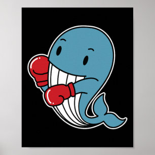 Blue Whale Does Boxing Poster