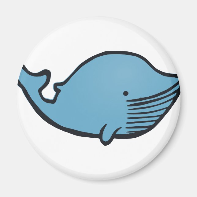 Blue Whale Drawing Magnet (Front)