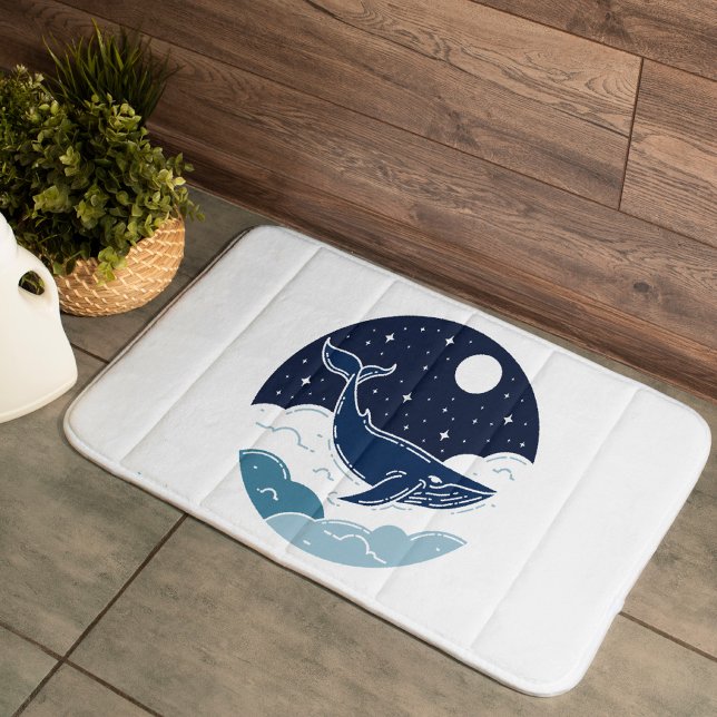 Blue Whale Dream Bath Mat (Creator Uploaded)