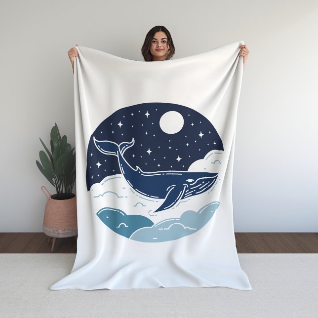 Blue Whale Dream Fleece Blanket (Creator Uploaded)