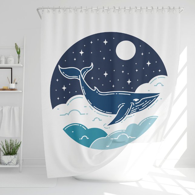 Blue Whale Dream Shower Curtain (Creator Uploaded)