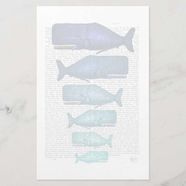 Blue Whale Family Stationery (Front)