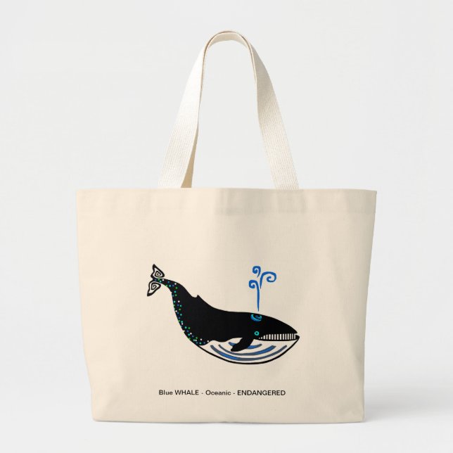Blue WHALE - Jumbo tote bag (Front)