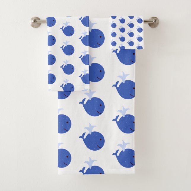 Blue Whale Kids Bath Towel Set (Insitu)