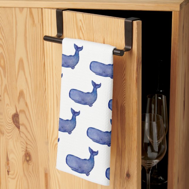 Blue Whale Kitchen Towel (Thirds Fold)