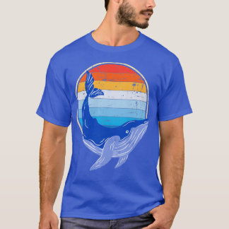 Blue Whale Lover Retro Vintage T-Shirt