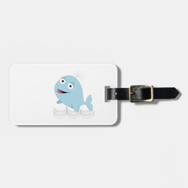 Blue Whale Luggage Tag (Front Horizontal)