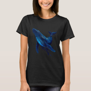 Blue Whale Mammal Artwork Sea Ocean Animal Humpbac T-Shirt