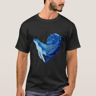 Blue Whale Mammal Artwork Sea Ocean Animal Humpbac T-Shirt