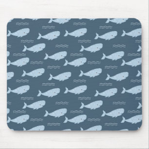 Blue whale mouse pad