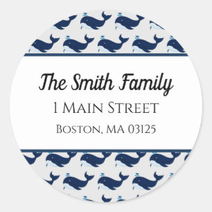 Blue Whale, Nautical Address Label