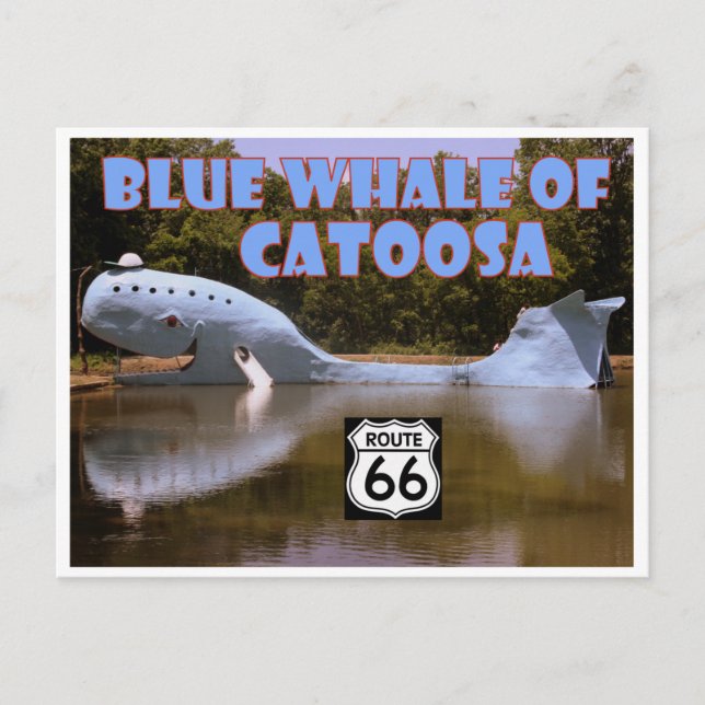 Blue Whale of Catoosa Route 66 Postcard (Front)
