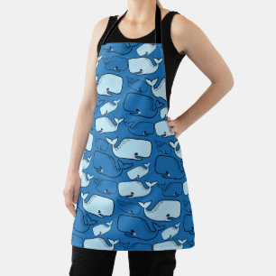 Blue Whale Pattern Apron