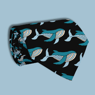Blue Whale Pattern Tie