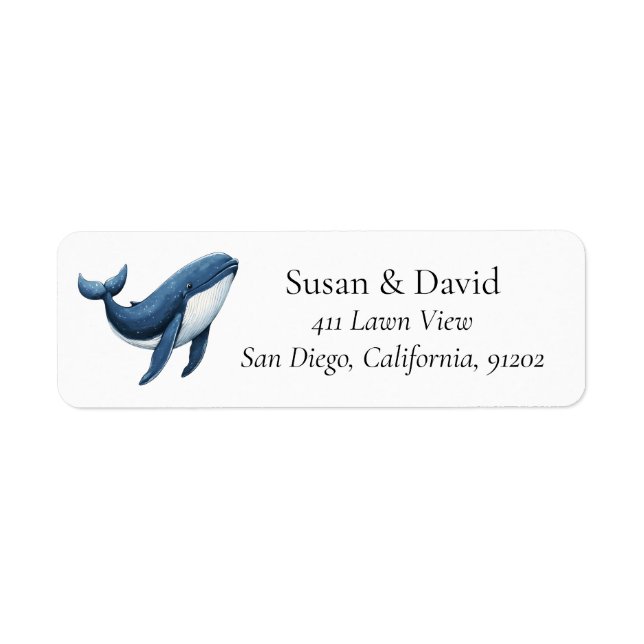 Blue Whale Personalised Address (Front)