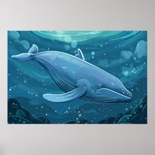 Blue whale poster
