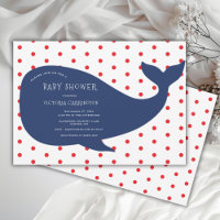 Blue Whale Red Polkadot Baby Shower
