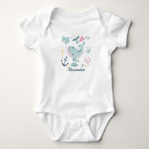 Blue Whale Sea Life Baby Ocean Marine Life Bodysuit