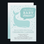 Blue Whale Stylish Baby Shower Invitations<br><div class="desc">View more stylish baby shower invitations in the Wander Paper Co. store!</div>