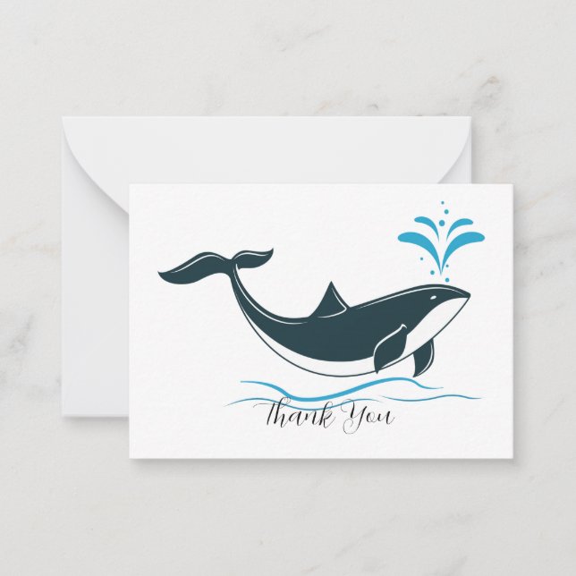 Blue Whale Thank You Card (Front)