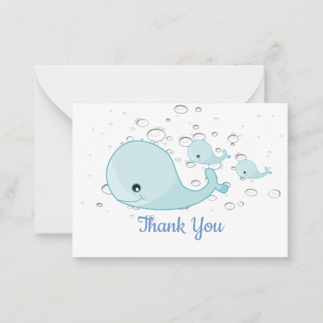 Blue Whale Thank You Cards (Front)