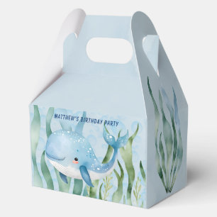 Blue Whale Under The Sea Boy Birthday Party Favour Box