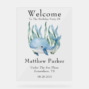 Blue Whale Under The Sea Boy Welcome Sign