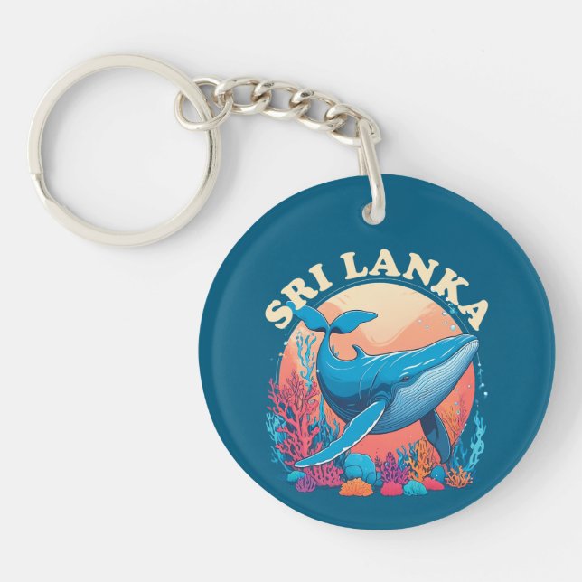 Blue whale watching in Sri Lanka Key Ring (Front)