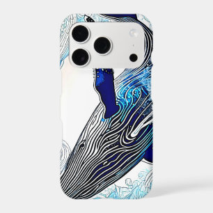 Blue Whale Wave Art