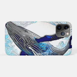 Blue Whale Wave Art Case-Mate iPhone Case