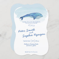 Blue whale Wedding invitation