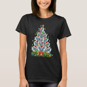 Blue Whale  Xmas Lights Santa Blue Whale Christmas T-Shirt