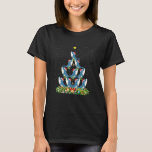 Blue Whale Xmas Tree Santa Hat Blue Whale Christma T-Shirt