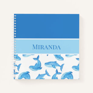 Blue Whale Your Name Ocean Sea Life Notebook