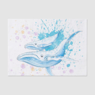 Blue Whales Colour Splash Tissue Paper