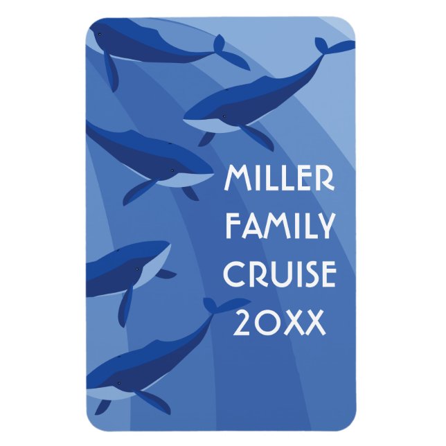 Blue Whales cruise cabin door marker Magnet (Vertical)