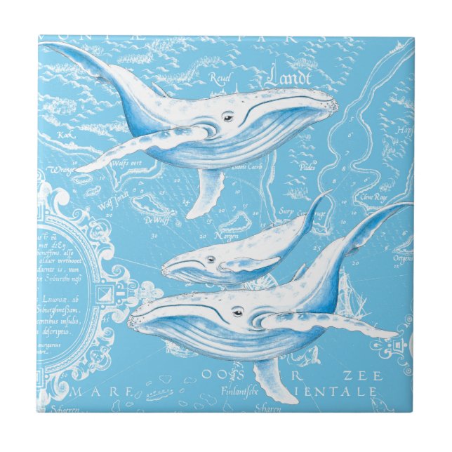 Blue Whales Family Tile (Front)