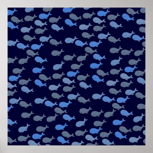 blue whales for walls poster (Front)